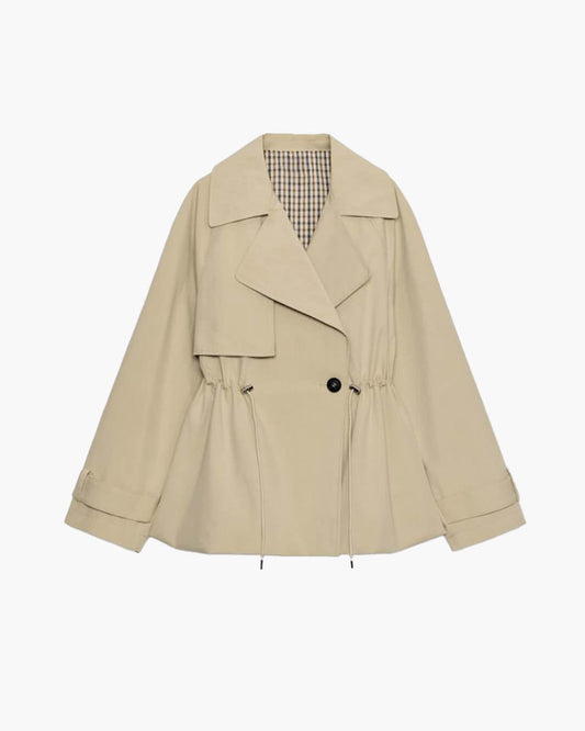 SOKYND Maria Lapel Collar Drawstring Trench Coat CoatSOKYND-741911-BEI-M-60919BeigeM