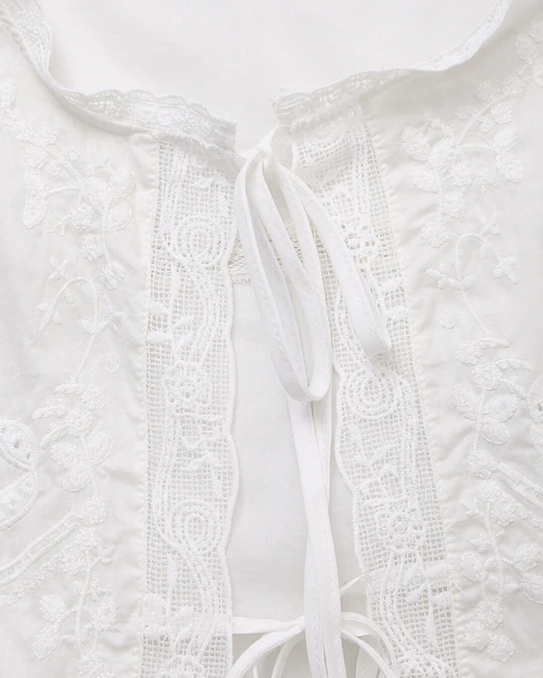 SOKYND Marilyn Embroidered Lace Trim Blouse TopsLu1774219786670156246WhiteM