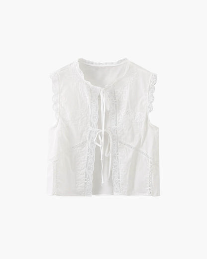 SOKYND Marilyn Embroidered Lace Trim Blouse TopsLu1774219786670156246WhiteM