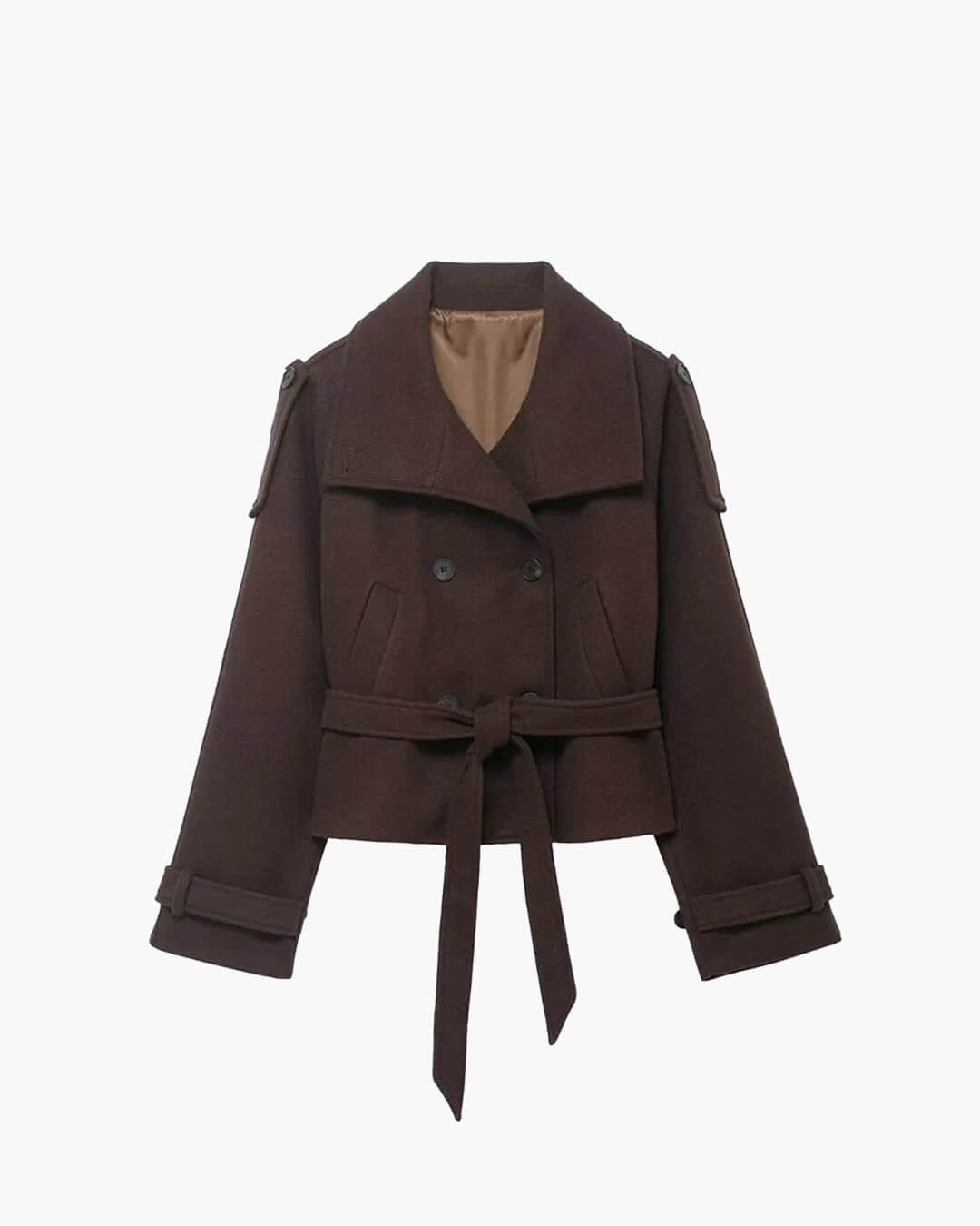 SOKYND Mary High Collared Coat CoatSOKYND-005271-BRO-S-57815BrownS