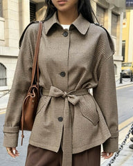 Mary Blazer aos Quadrados Houndstooth