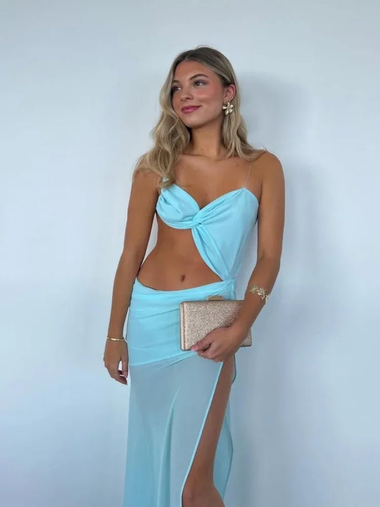 SOKYND Maya Mesh Cutout Maxi Dress DressSOKYND-830679-BLU-M-87671BlueM