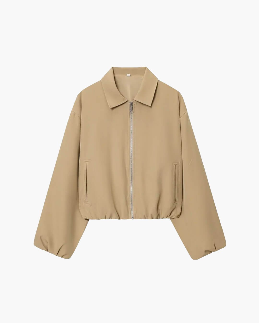 SOKYND Meera Puff Sleeve Bomber Jacket Coats & JacketsBeigeXS