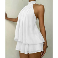 Vestido mini Melisande con cuello halter y espalda descubierta