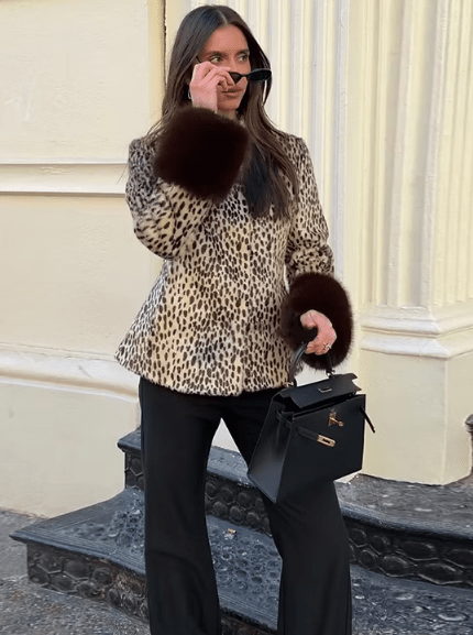 SOKYND Melissa Contrast Cuff Faux Fur Jacket JacketSOKYND-006551-2AS-M-26871BeigeM