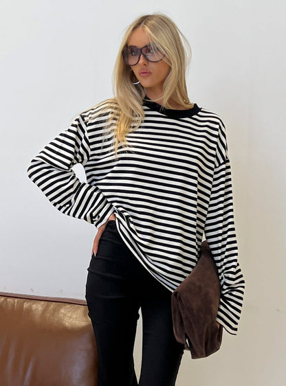 SOKYND Melissa Striped Oversized Knit Sweater SweaterSOKYND-358871-BLA-XS-53623BlackXS