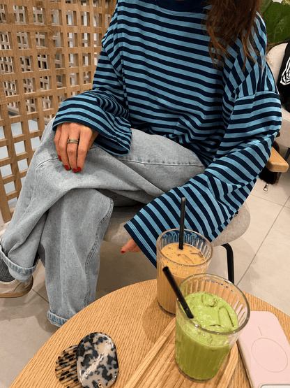 SOKYND Melissa Striped Oversized Knit Sweater SweaterSOKYND-358871-BLU-XS-08983BlueXS
