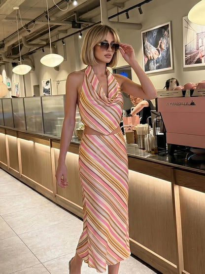 SOKYND Meredith Bohemian Striped Satin Set Matching SetsSOKYND-574679-SET-XS-55223Set (Top + Skirt)XS