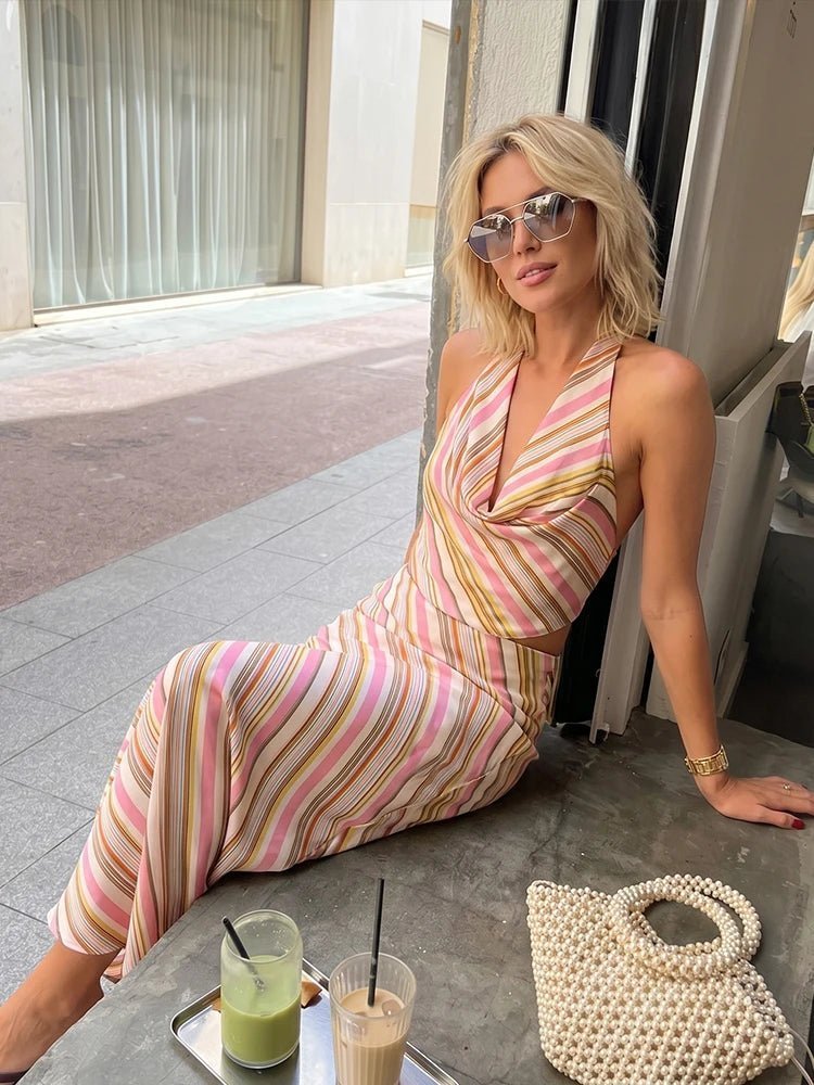 SOKYND Meredith Bohemian Striped Satin Set Matching SetsSOKYND-574679-SET-XS-55223Set (Top + Skirt)XS