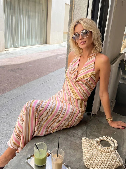 SOKYND Meredith Bohemian Striped Satin Set Matching SetsSOKYND-574679-SET-XS-55223Set (Top + Skirt)XS