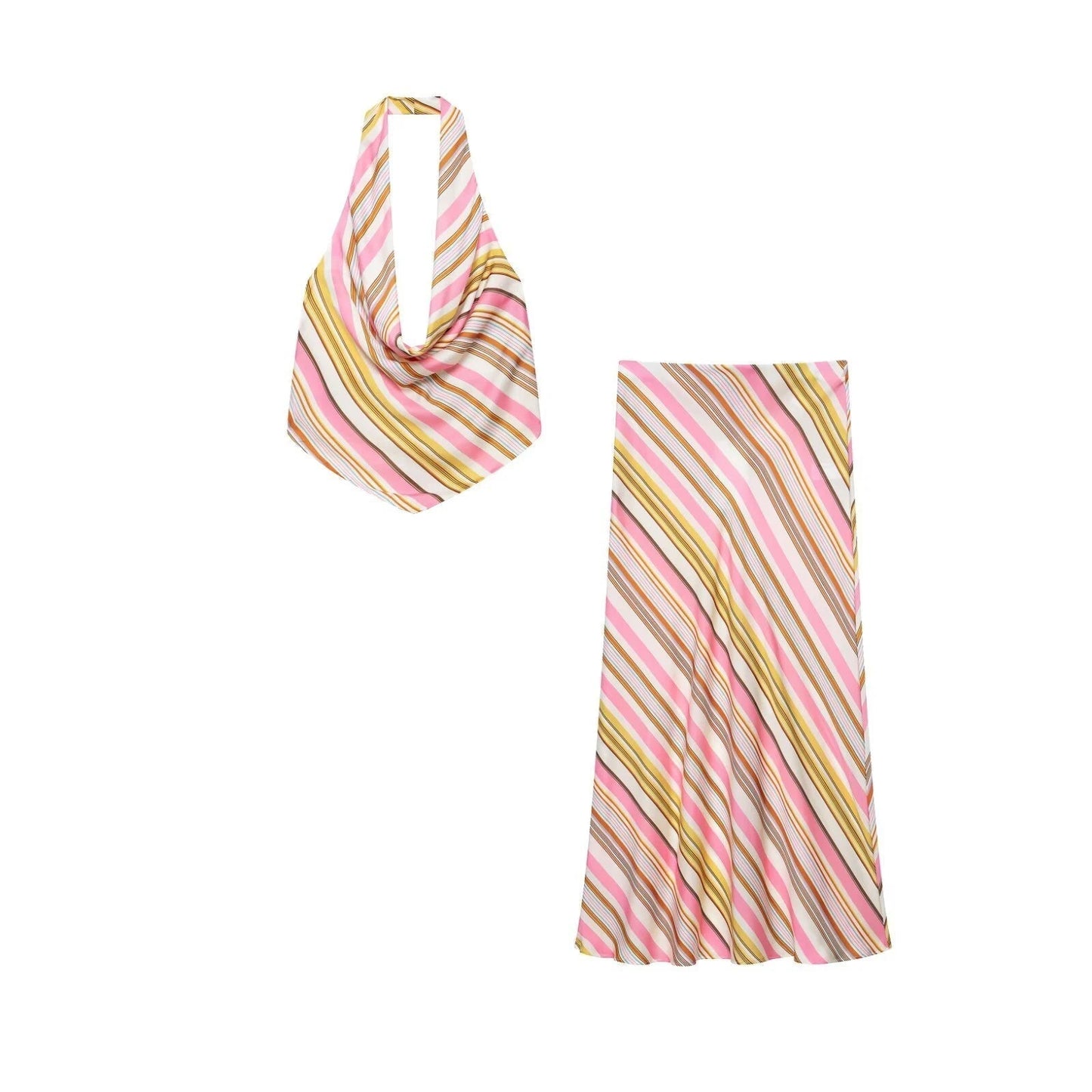 SOKYND Meredith Bohemian Striped Satin Set Matching SetsSOKYND-574679-SKI-XS-93079SkirtXS