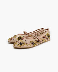 Mia Bestickte Ballerinas