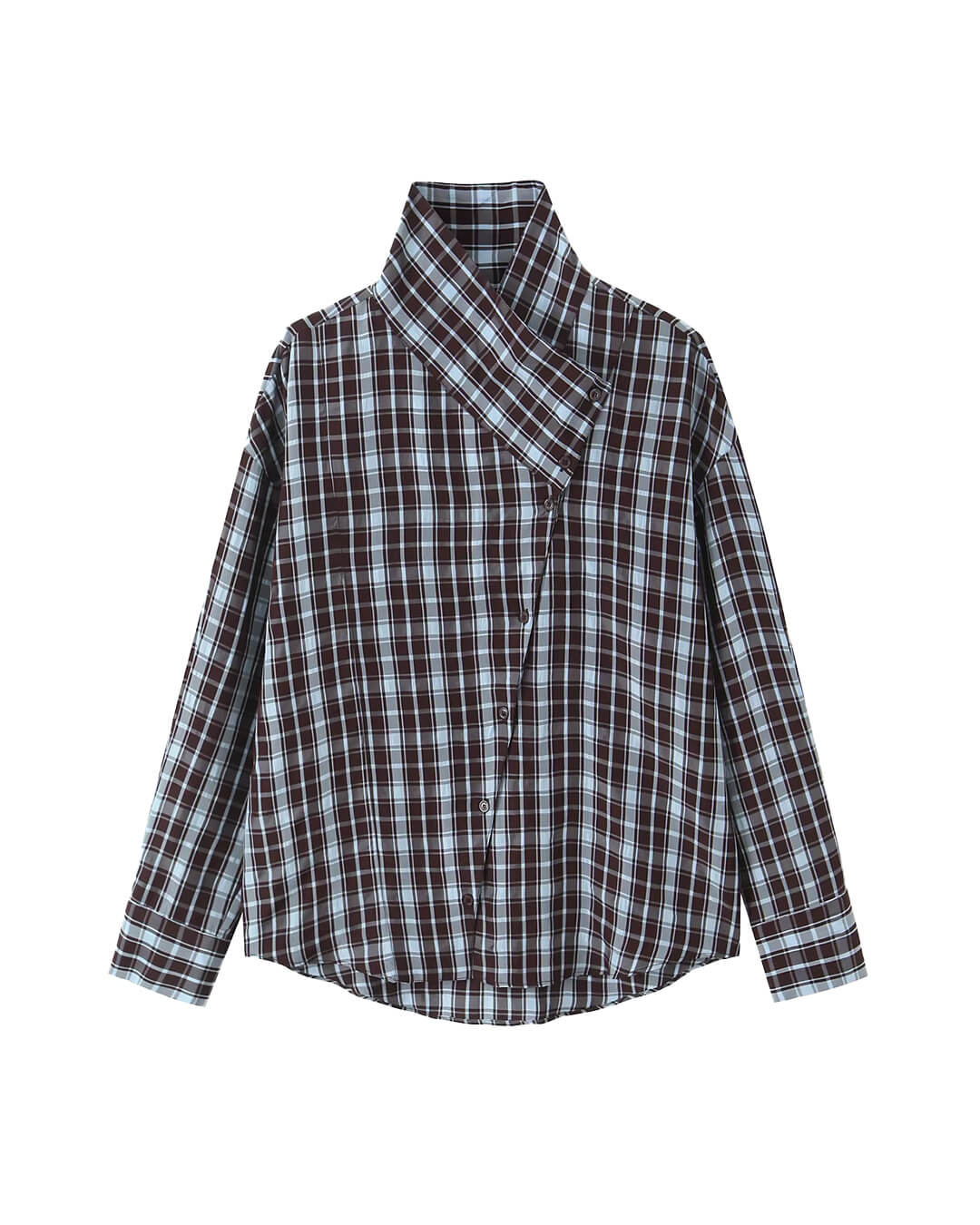 SOKYND Mia Poplin Plaid Wrap Shirt ShirtSOKYND-742679-L-OS-46935L