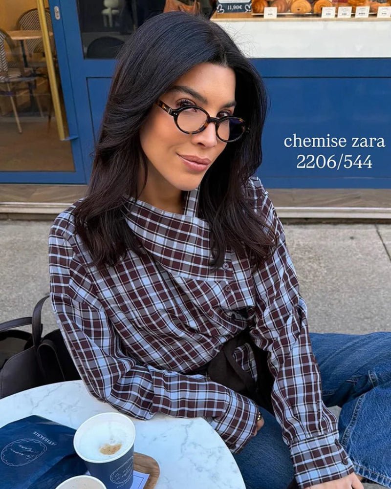 SOKYND Mia Poplin Plaid Wrap Shirt ShirtSOKYND-742679-S-OS-81399S