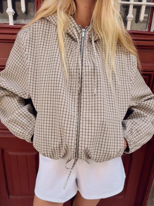 SOKYND Mila Plaid Hooded Cropped Jacket JacketSOKYND-231575-XS-OS-34711XS