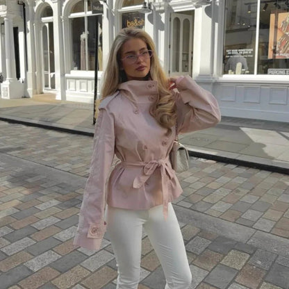 SOKYND Miriam Belted Trench Jacket CoatSOKYND-416471-PIN-M-27511PinkM