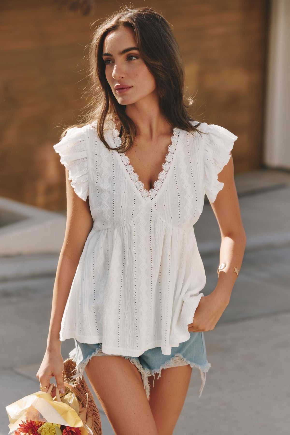 SOKYND Myla Ruffled V-Neck Blouse TopsSOKYND-180119-DEF-M-04215M