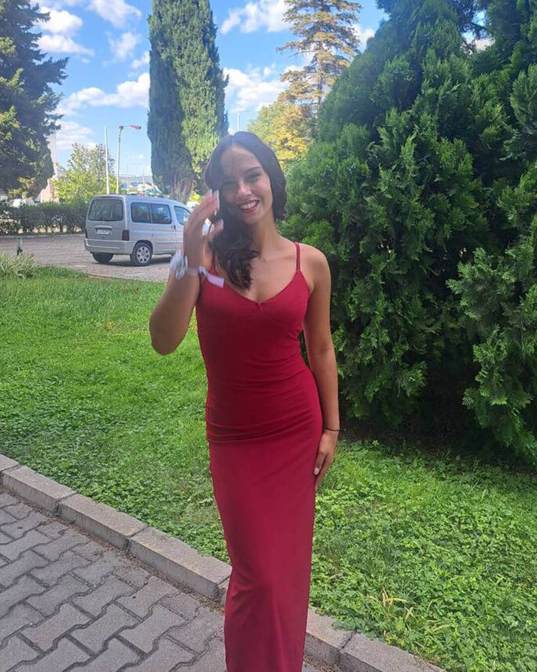 SOKYND Nadira V Neck Strap Maxi Dress DressBurgundyXS