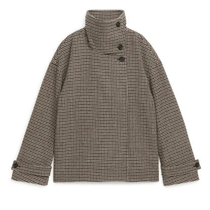 SOKYND Natalie Houndstooth Buttoned Collar Jacket JacketSOKYND-508503-M-OS-24375M