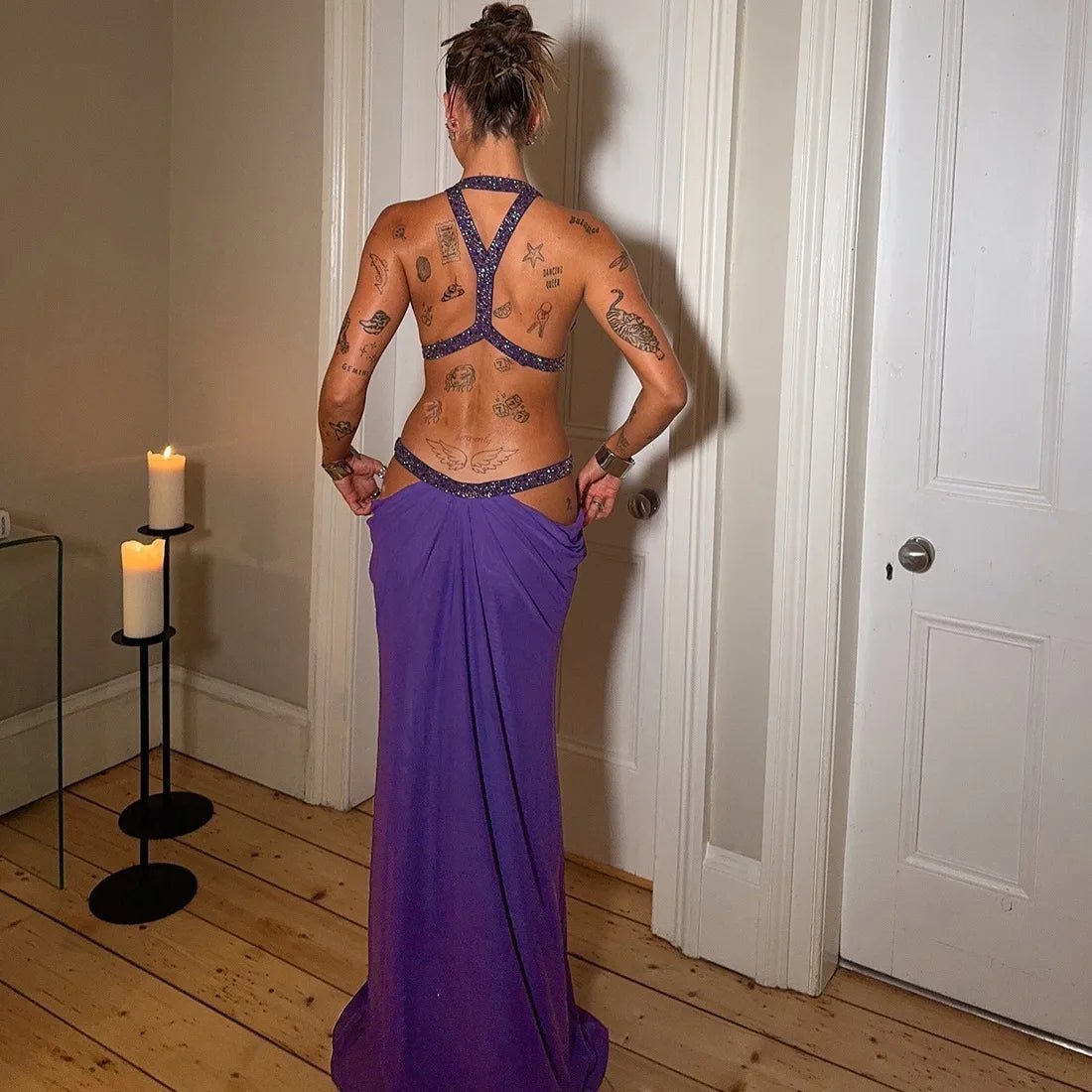 SOKYND Nicole Halter Maxi Dress DressSOKYND-646103-PUR-S-73783PurpleS