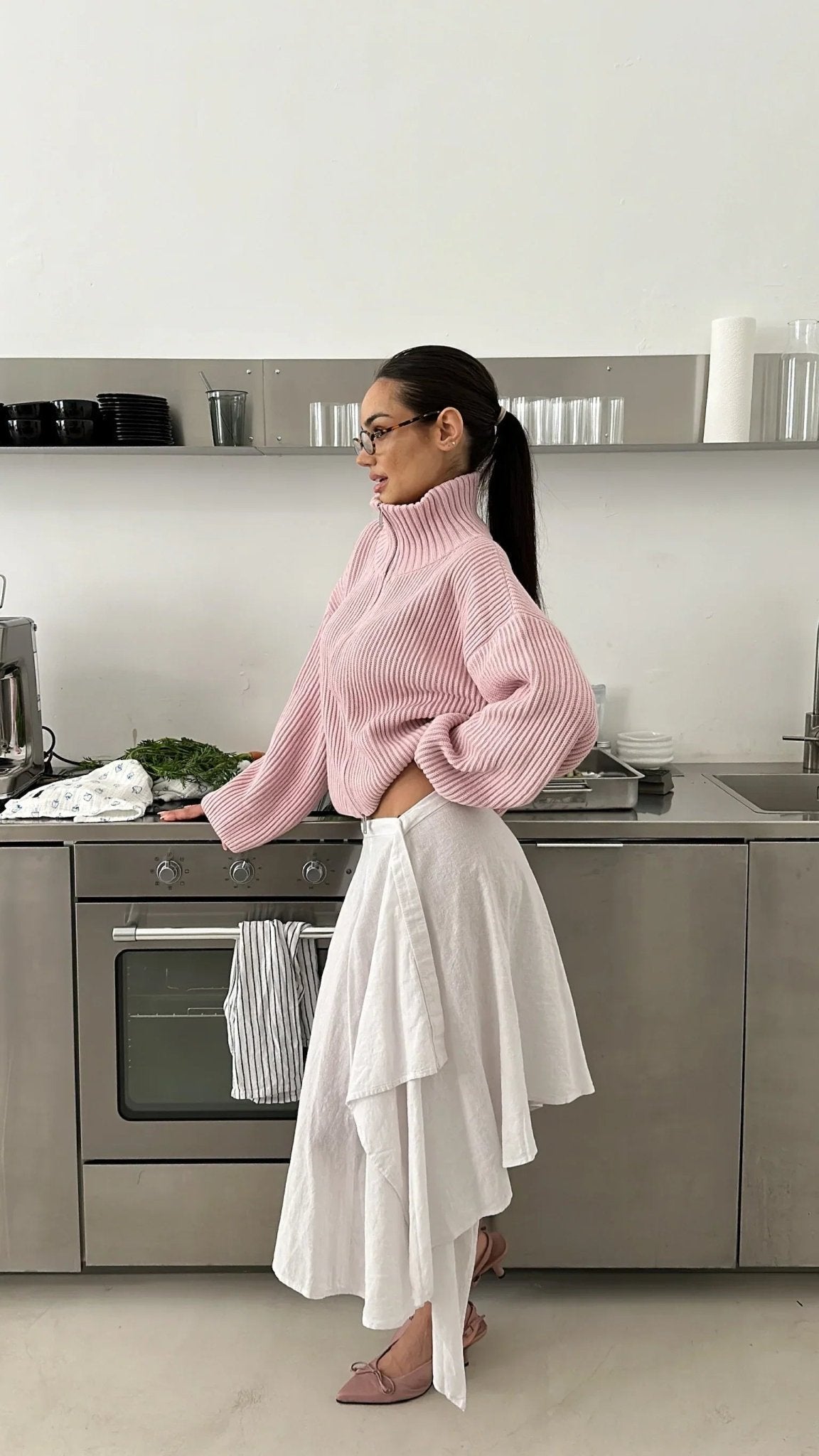 SOKYND Nicole Oversized Ribbed Zip-Up Sweater SweaterSOKYND-441431-PIN-S-33783PinkS