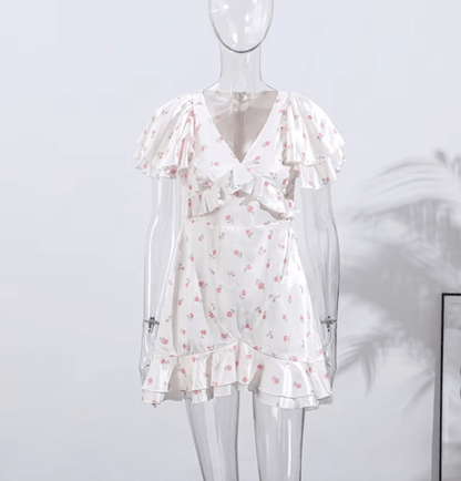 SOKYND Nina Floral Mini Dress DressSOKYND-719959-WHI-L-86551WhiteL