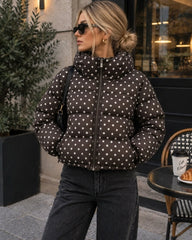 Nora Cropped Steppjacke mit Punkten