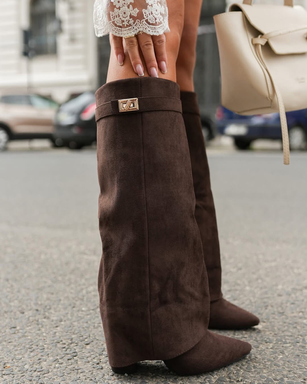 SOKYND Odelie Suede Boots Shoeswe1767625273831168902Black Vegan Leather42