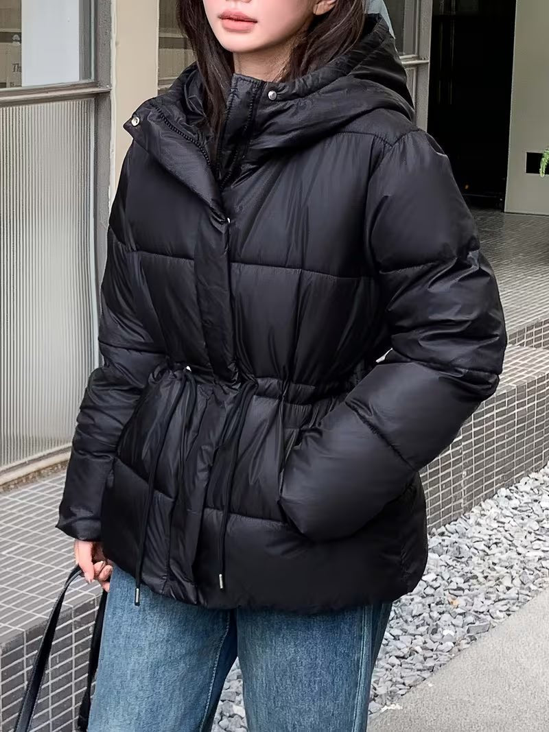 SOKYND Olivia Oversized Drawstring Waist Puffer Jacket JacketBlackS