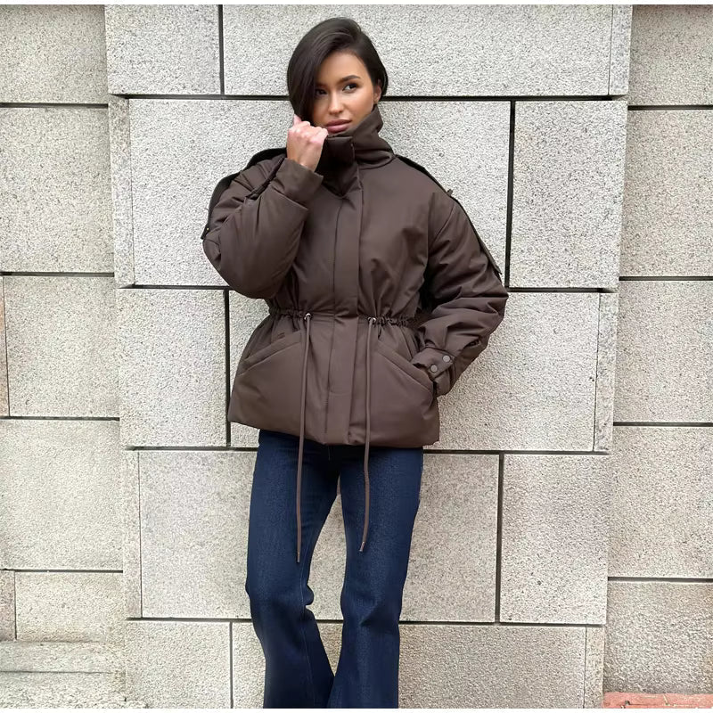 SOKYND Olivia Oversized Drawstring Waist Puffer Jacket JacketSOKYND-246423-OLI-M-65719Olive GreenM