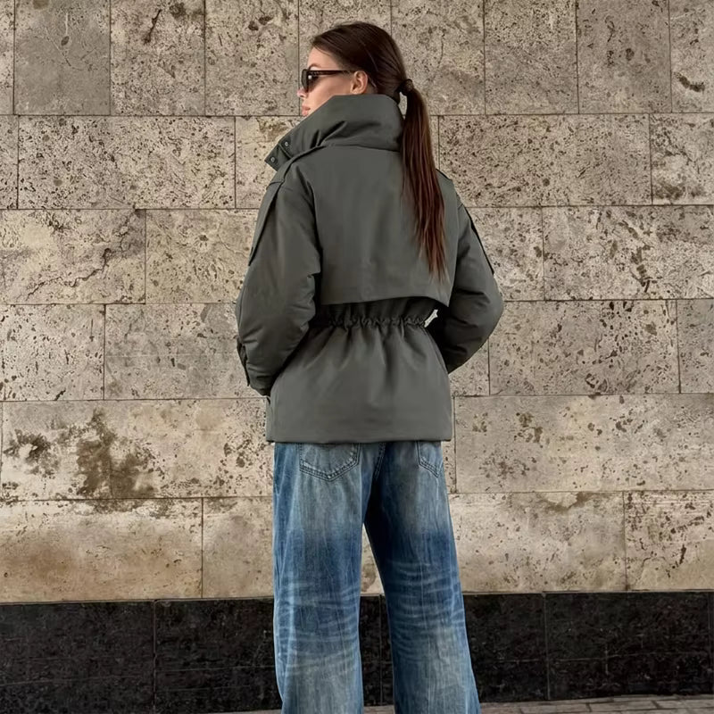 SOKYND Olivia Oversized Drawstring Waist Puffer Jacket JacketSOKYND-246423-OLI-S-32951Olive GreenS