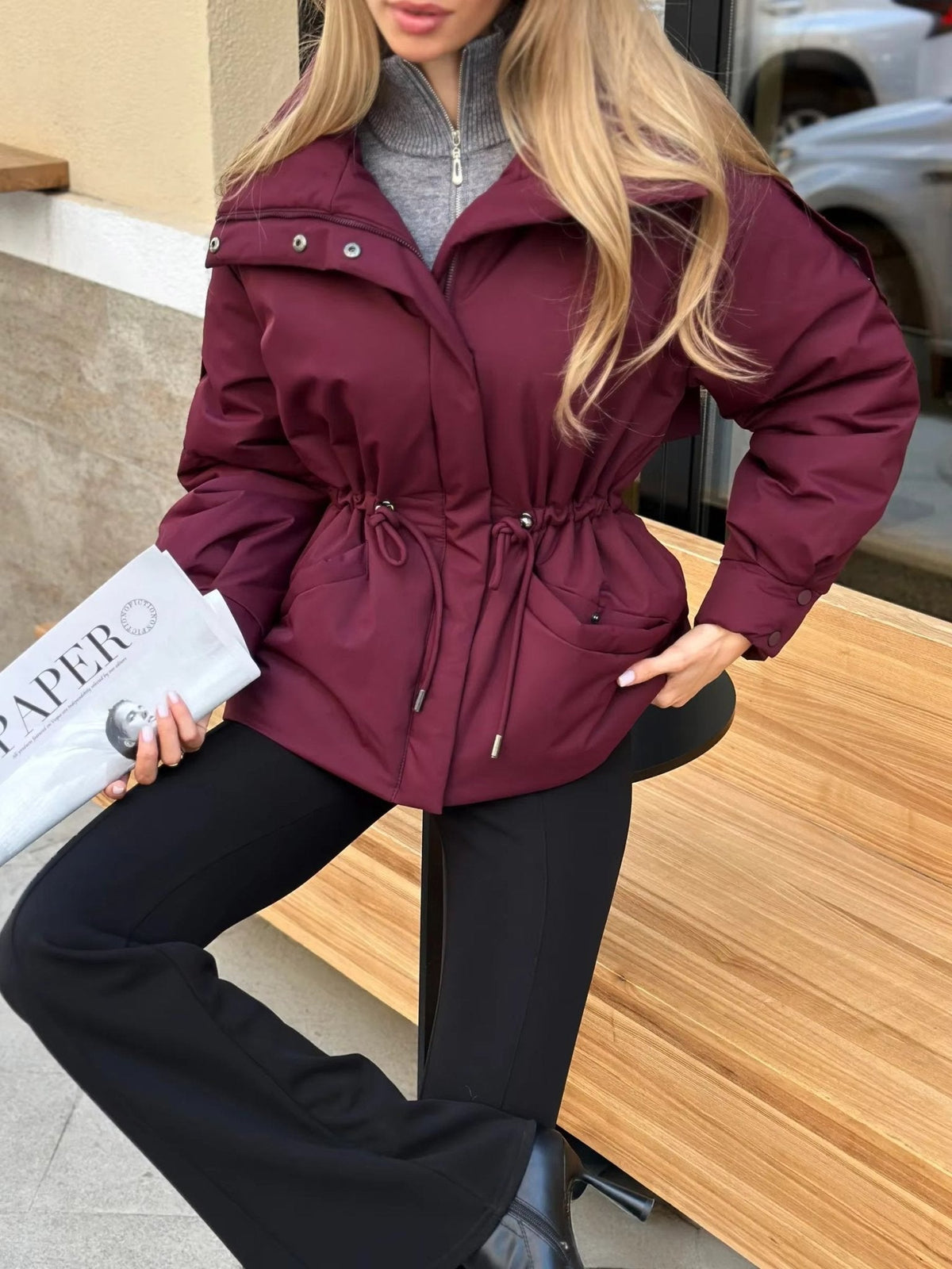 SOKYND Olivia Oversized Drawstring Waist Puffer Jacket JacketSOKYND-246423-PUR-M-67415PurpleM