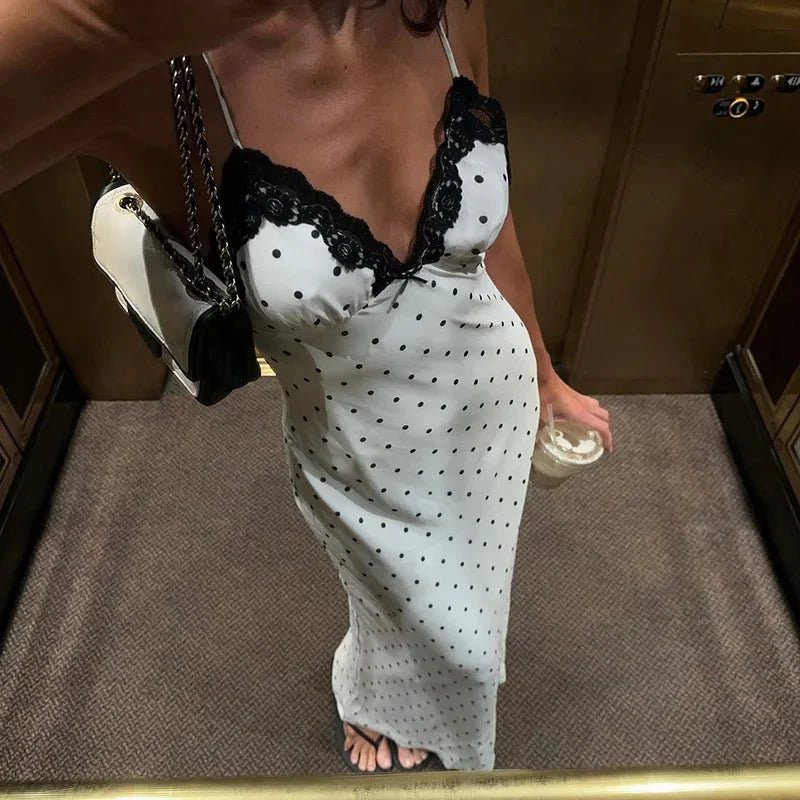 SOKYND Ophelia Lace Trim Polka Dot Dress DressesSOKYND-242071-WHI-S-09975WhiteS