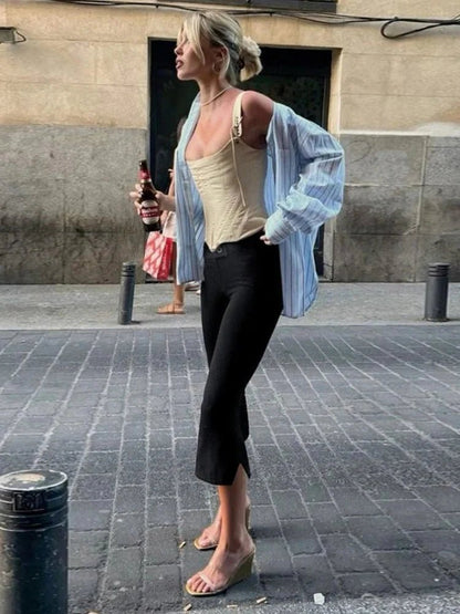 SOKYND Patricia Black Capri Pants BottomsM