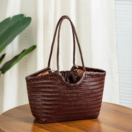 Bolso tote Petra de cuero sintético tejido a mano