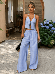 Phoenix Set Top Halter a Righe