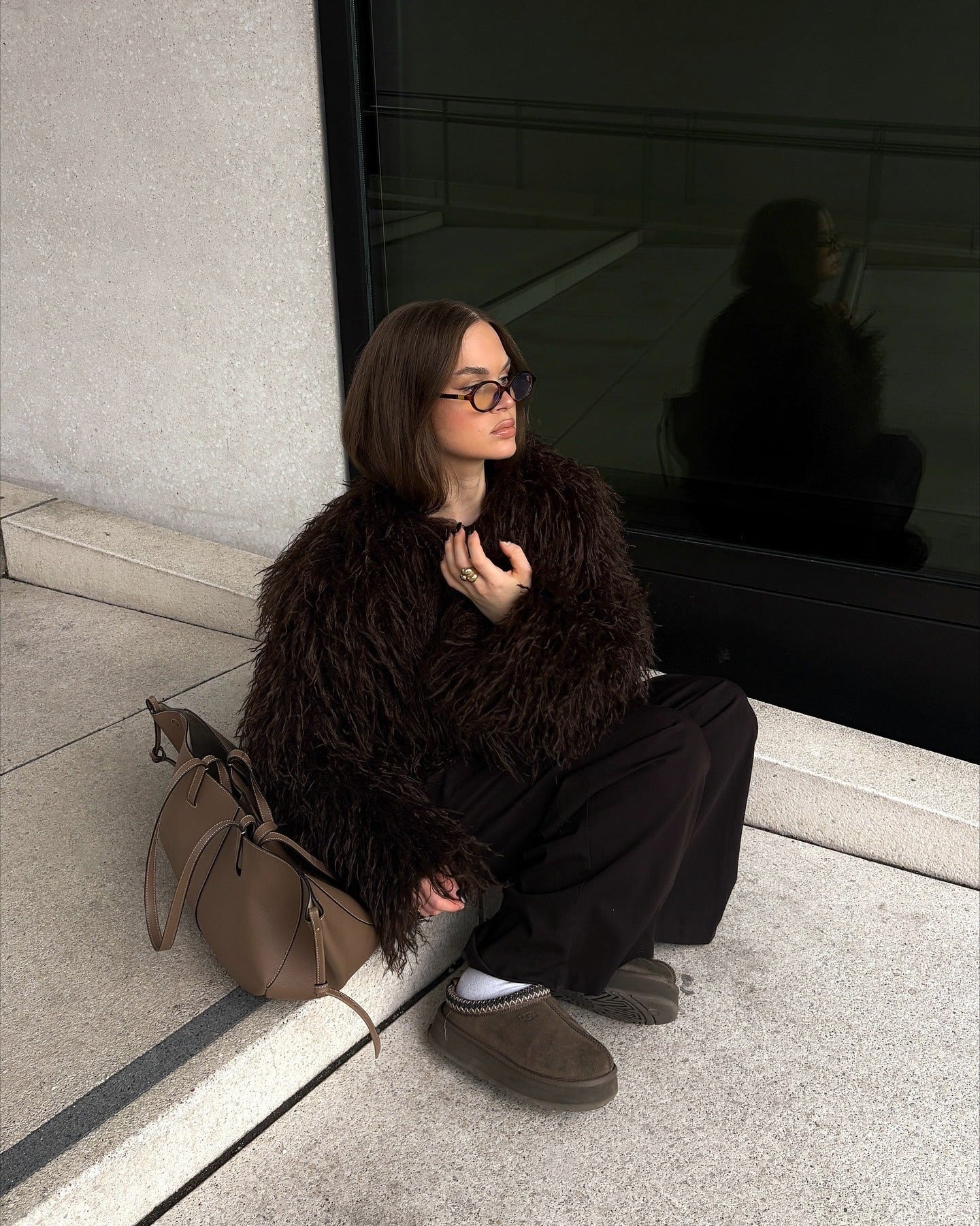 SOKYND Priscilla Fuzzy Faux Fur Coat Coats & Jacketsct1767356248755910001BurgundyXS