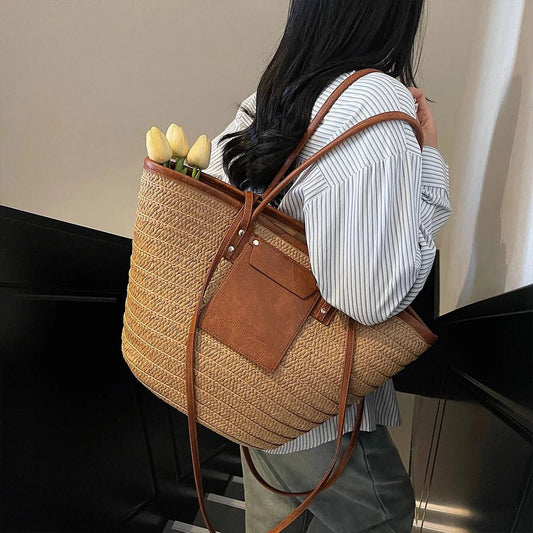 SOKYND Quinn Forest Woven Single - Shoulder Tote BagsBrown