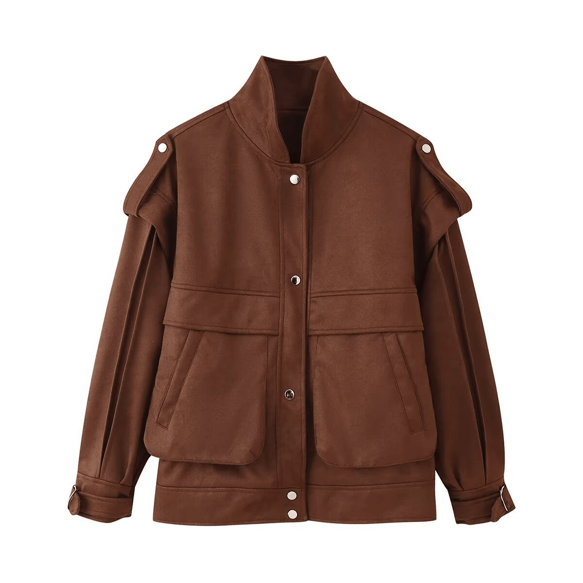 SOKYND Rachel Wide Shoulder Jacket JacketSOKYND-183191-BRO-S-24183BrownS