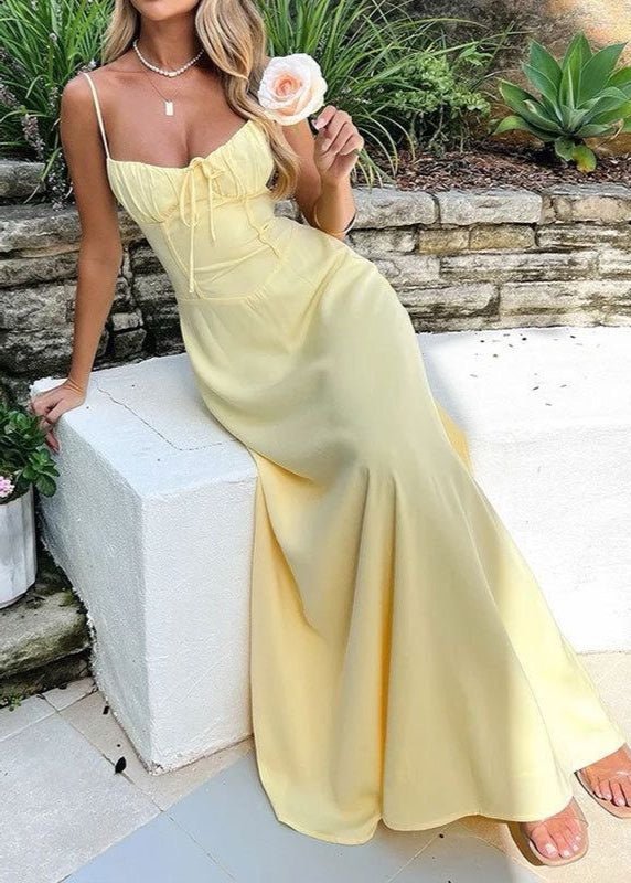 SOKYND Rafaela Corset Bodice Maxi Dress DressesYellowM