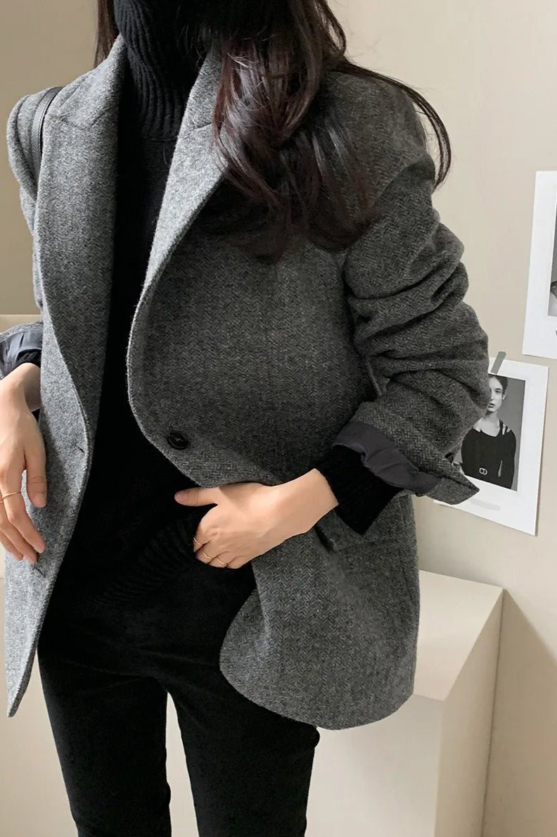 SOKYND Rebecca Oversized-Fit Blazer JacketSOKYND-644759-GRE-M-60407GreyM