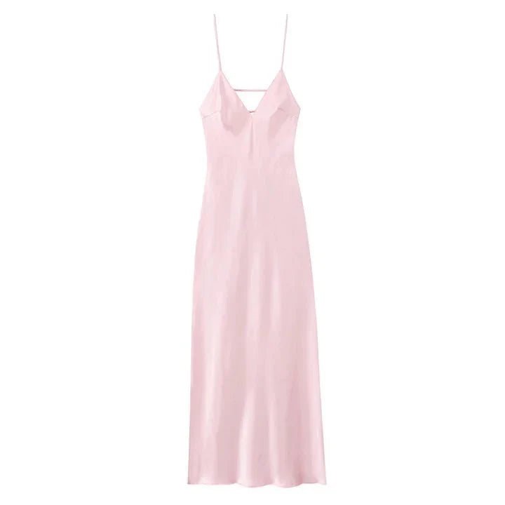 SOKYND Reina Satin Backless Maxi Dress DressPinkXS