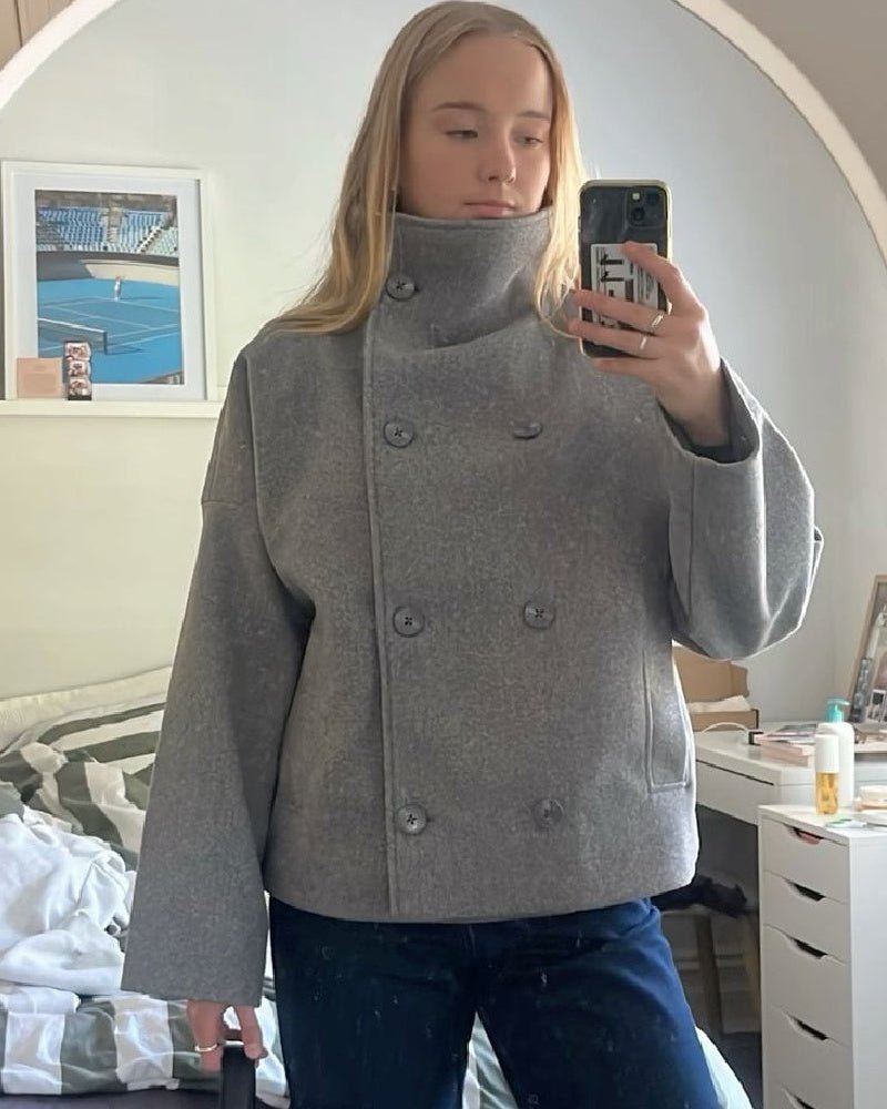 SOKYND Rikka Jacket with Stand Collar Coats & JacketsaK1767356248735198789GreyXS