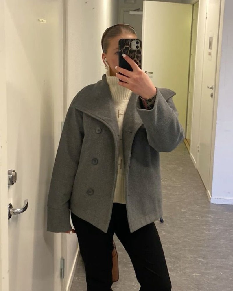 SOKYND Rikka Jacket with Stand Collar Coats & JacketsaK1767356248735198789GreyXS