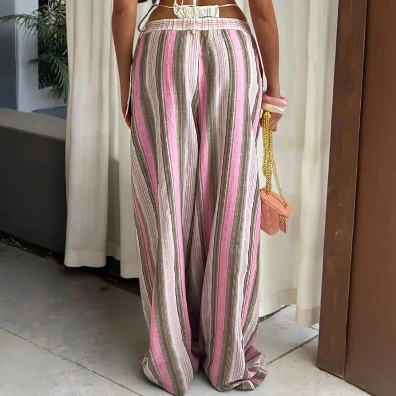 SOKYND Ruth Wide-Leg Striped Pants PantsSOKYND-805399-PIN-S-97527PinkS