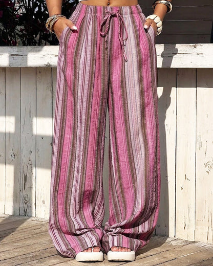 SOKYND Ruth Wide-Leg Striped Pants PantsSOKYND-805399-PIN-S-97527PinkS