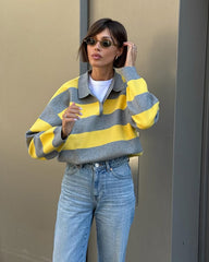 Maglione a righe con scollo a V Sabine
