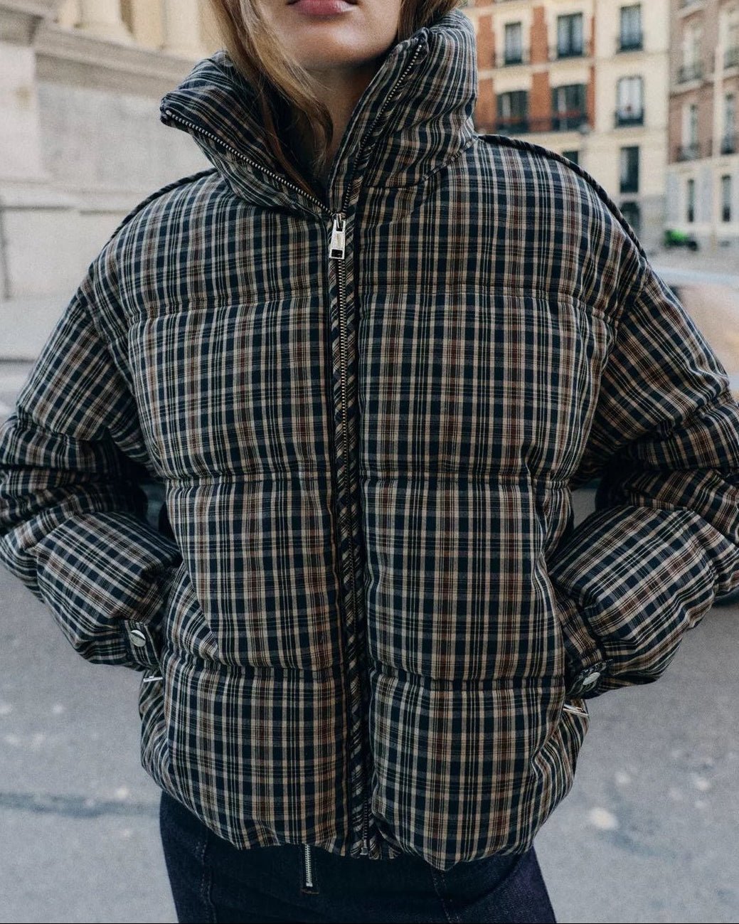 SOKYND Sabrina Plaid Puffer Jacket JacketSOKYND-964503-XS-OS-51223XS