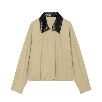 SOKYND Sandra Contrast Collar Bomber Jacket JacketSOKYND-316695-NAV-XS-41303NavyXS