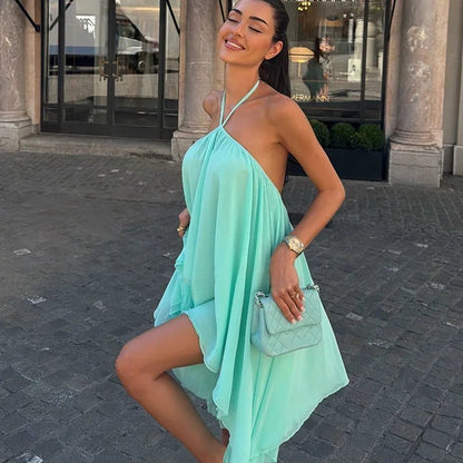 SOKYND Selena Flowy Halter Mini Dress DressSOKYND-909847-MIN-S-81399Mint GreenS